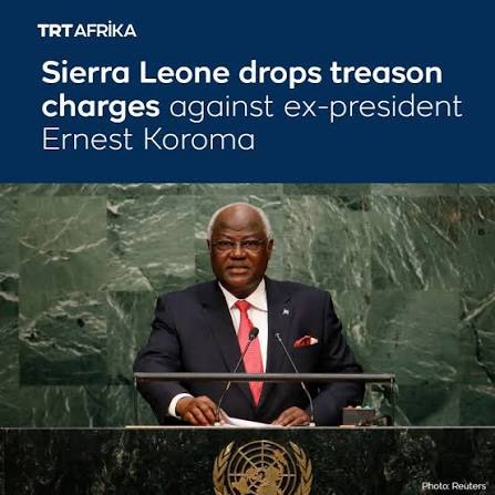 Sierra Leone drops treason charges against ex-president Koroma