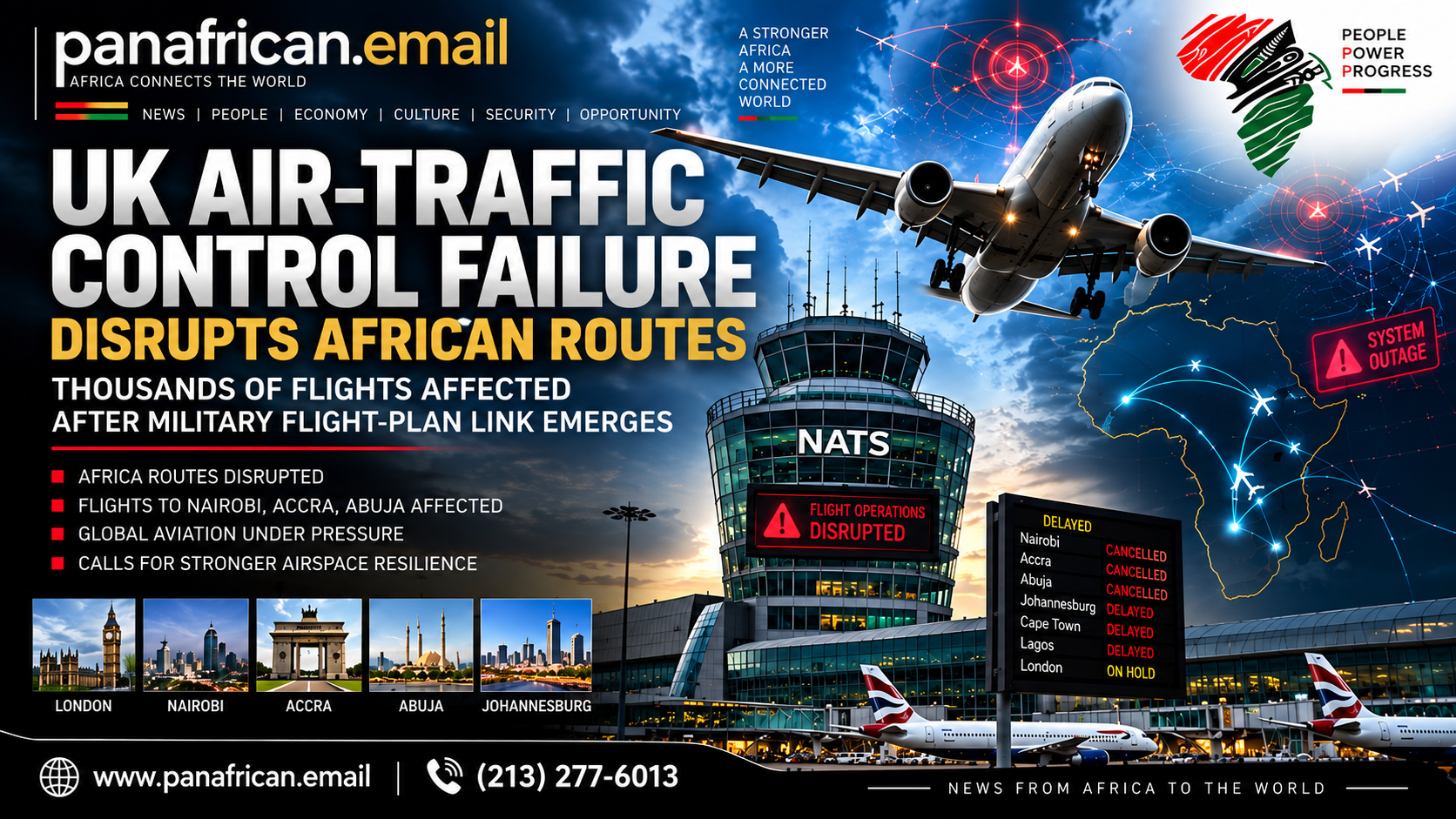 🇬🇧 UK Air-Traffic Control Failure Disrupts African Routes as Military Flight-Plan Link Emerges