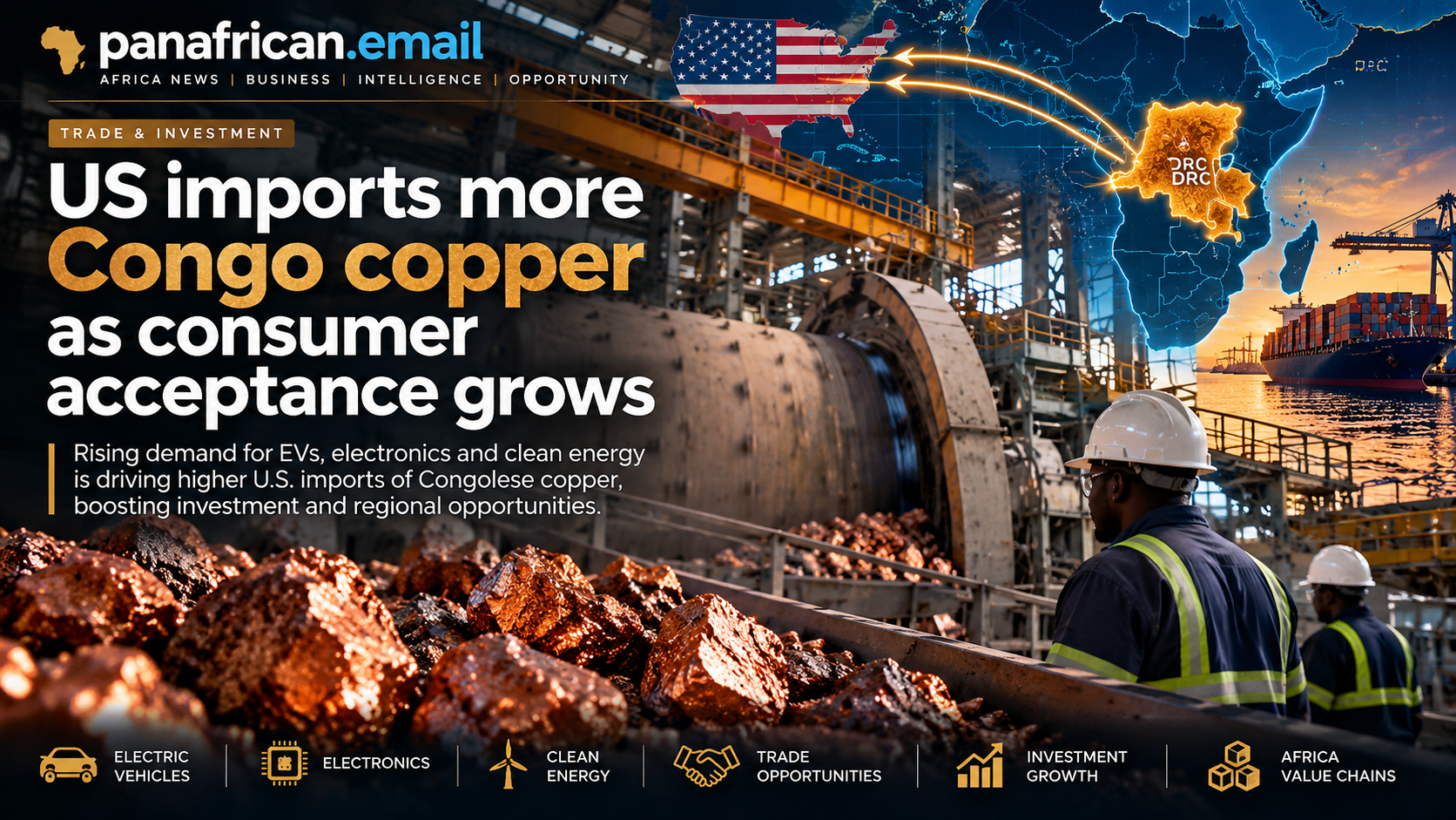 🇨🇩🇨🇳 DR Congo’s Copper Market Shifts as U.S. Imports Rise and China’s Share Changes