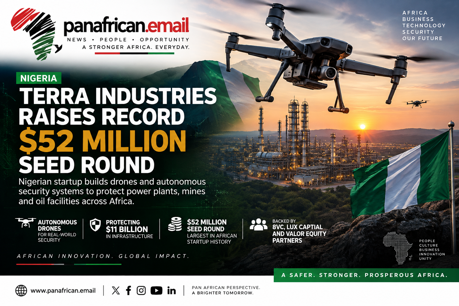🇳🇬 Nigerian Startup Terra Industries Raises Record $52 Million Seed Round to Expand Autonomous Security Across Africa