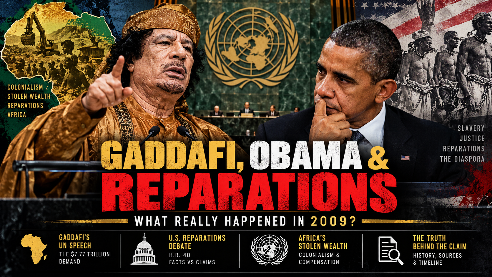 Gaddafi, Obama & Reparations — 2009 UN Multimedia Presentation