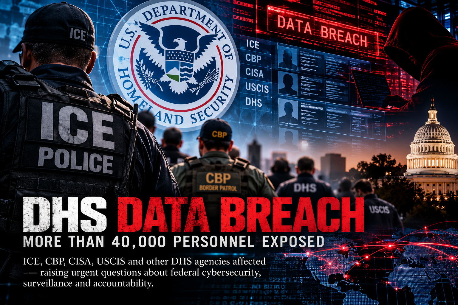 DHS Data Breach Exposes More Than 40,000 Personnel — Raising Questions About Federal Cybersecurity, Surveillance and Accountability