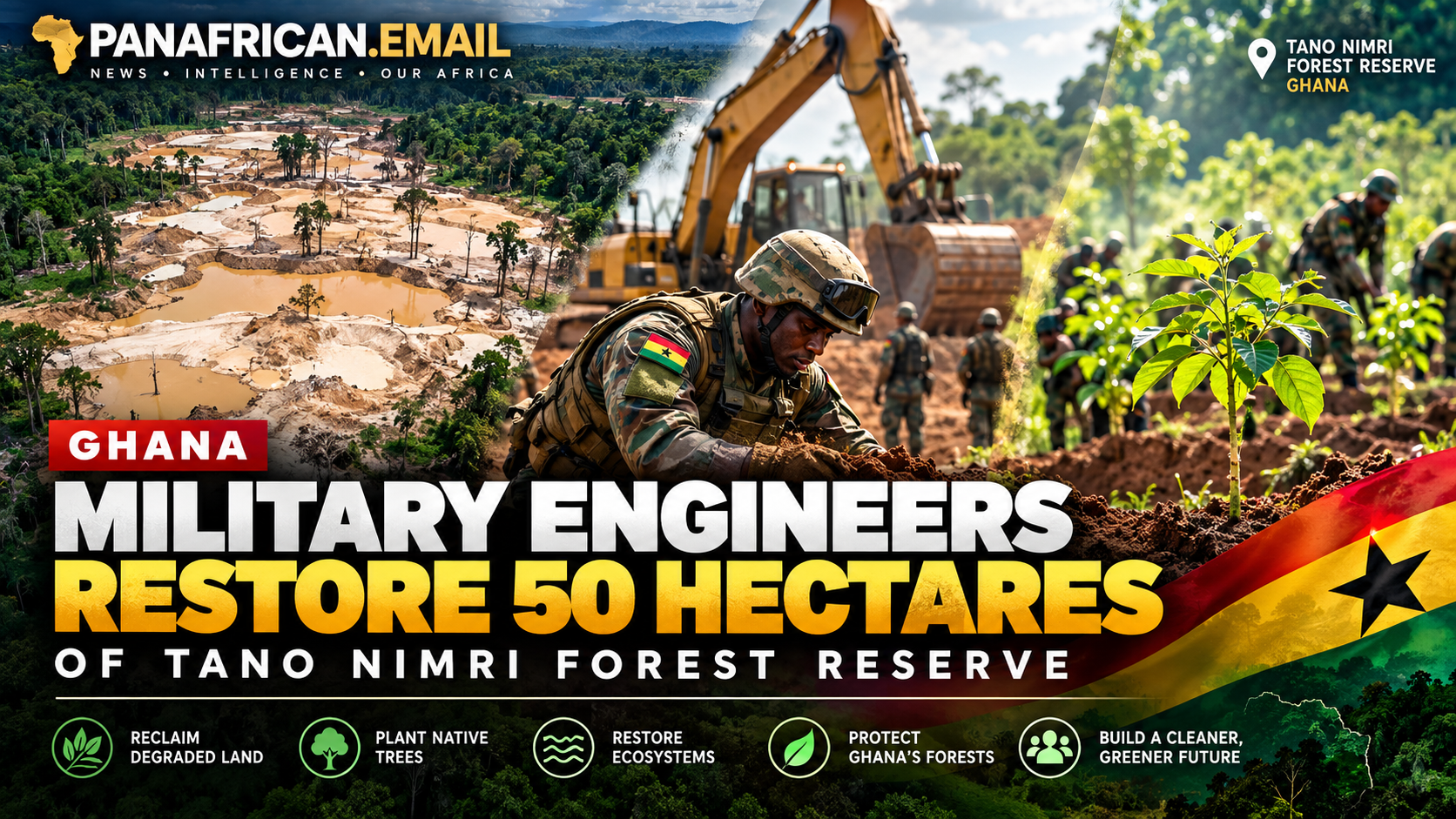 🇬🇭 Ghana Deploys Military Engineers to Restore Tano Nimri Forest Reserve After Galamsey Damage