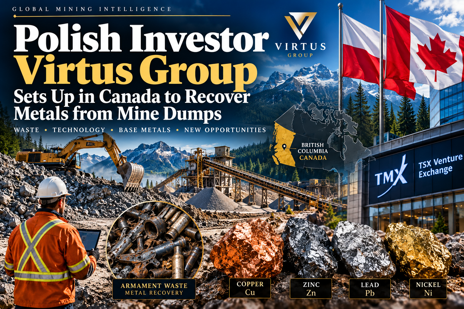 🇨🇦 Polish Investor Virtus Group Establishes Canadian Base to Recover Metals from Mine Dumps