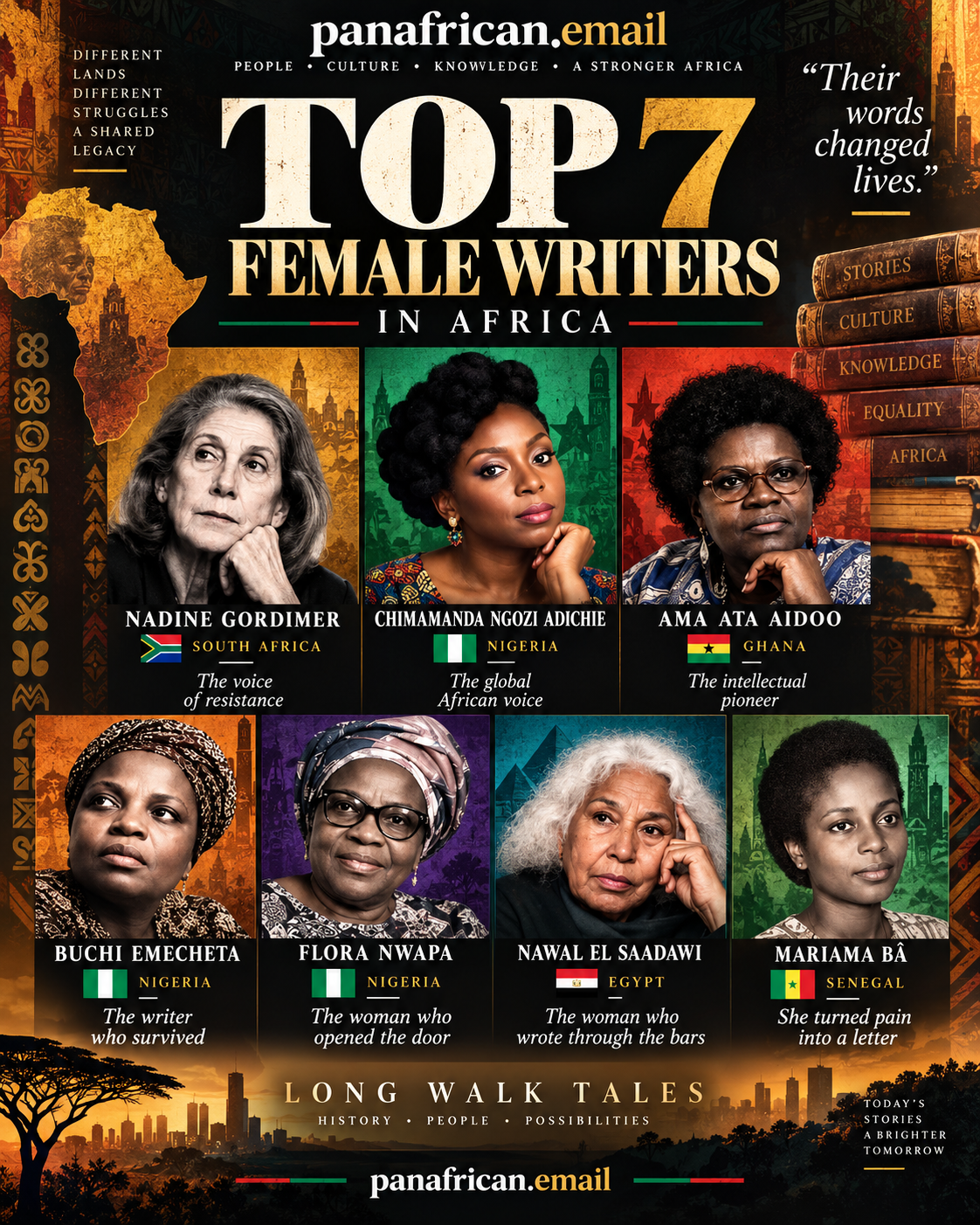 PANAFRICAN.EMAIL TOP 7 FEMALE WRITERS IN AFRICA
