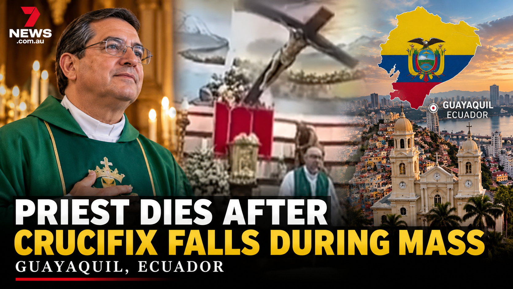 🇪🇨 Priest Dies After Large Crucifix Falls During Livestreamed Mass in Ecuador