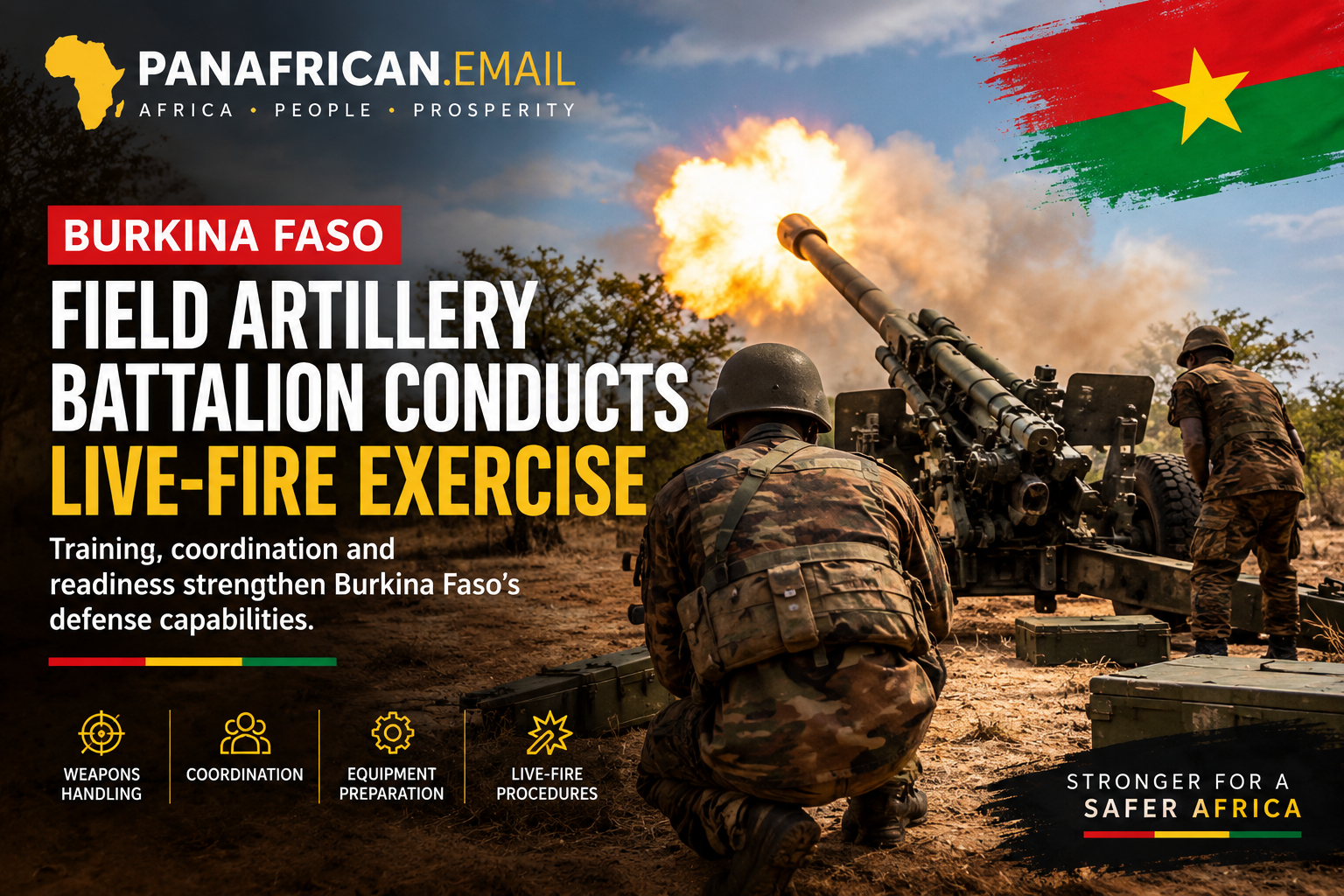 🇧🇫 Burkina Faso Field Artillery Battalion Conducts Live-Fire Exercise