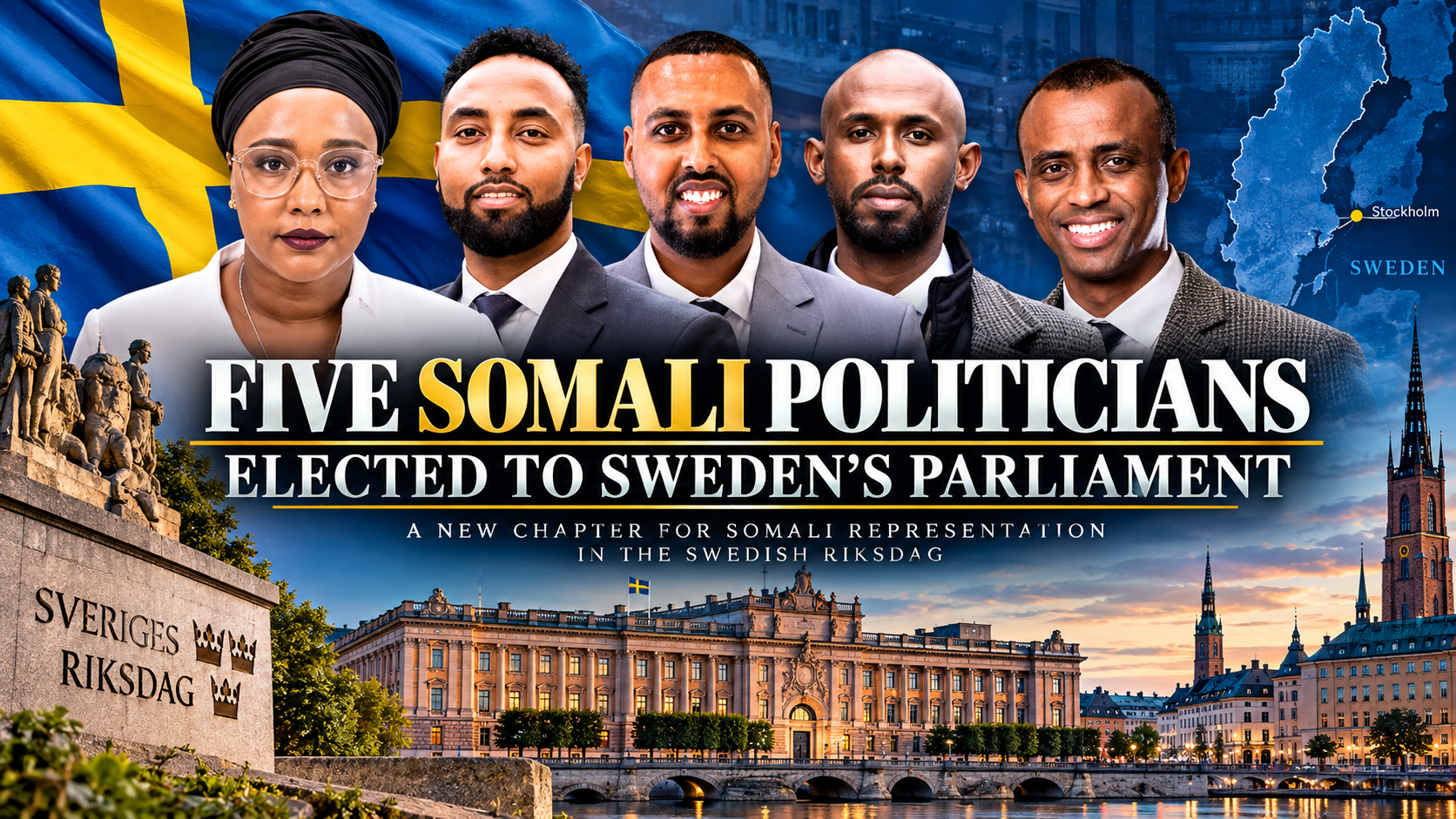 🇸🇴 Five Swedish Politicians of Somali Origin Enter the Riksdag After 2026 Election