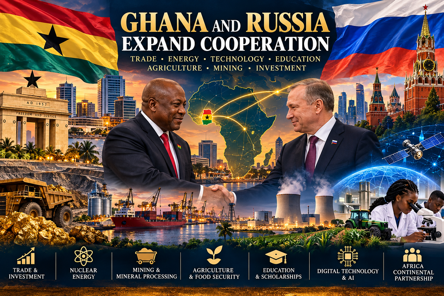 🇬🇭 🇷🇺 Ghana and Russia Look to Expand Trade, Energy, Technology and Education Cooperation