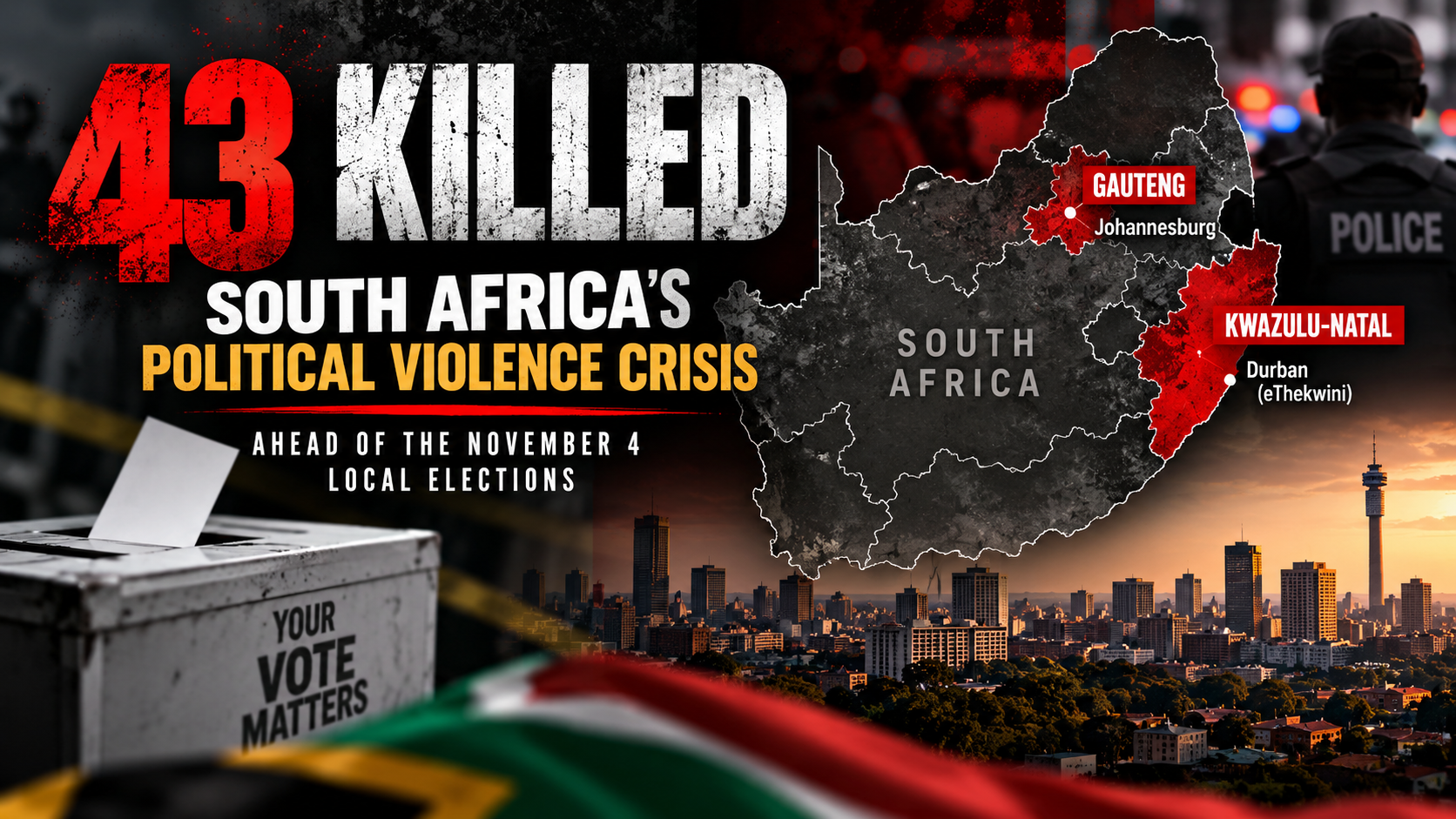 🇿🇦 South Africa Records 43 Suspected Political Killings Ahead of Local Elections